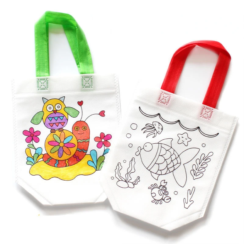 Art Craft Earth Day - 24 шт., милые мультяшные сумки-раскраски, многоразовые