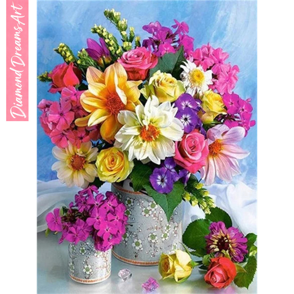Art Craft Vase - Алмазная мозаика 5D с цветами: Роза