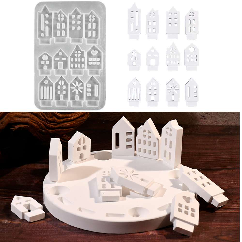 Art Craft House Making - Полый маленький дом подсвечник силиконовая форма