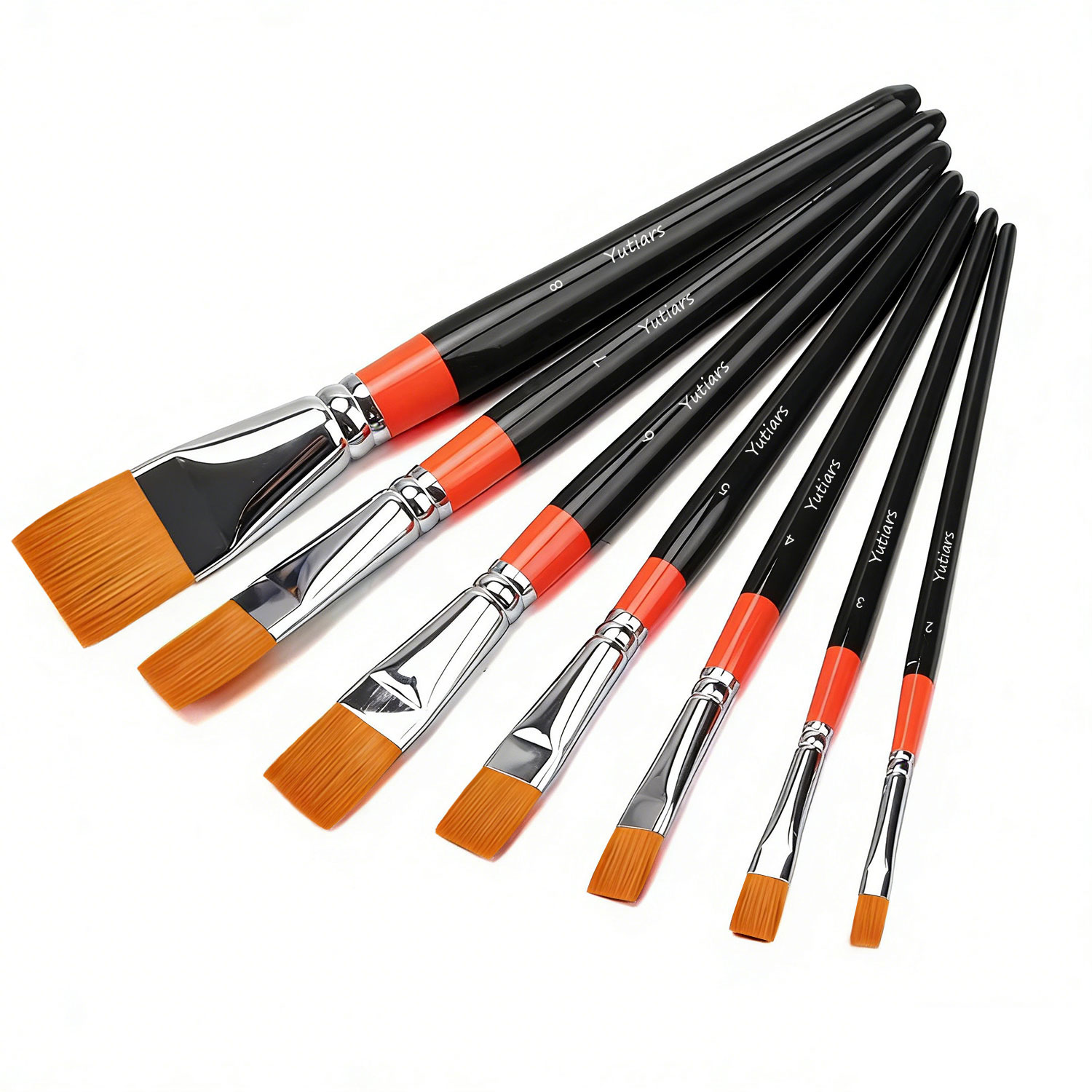 Gouache Paint Set - Набор из 8 профессиональных плоских кистей