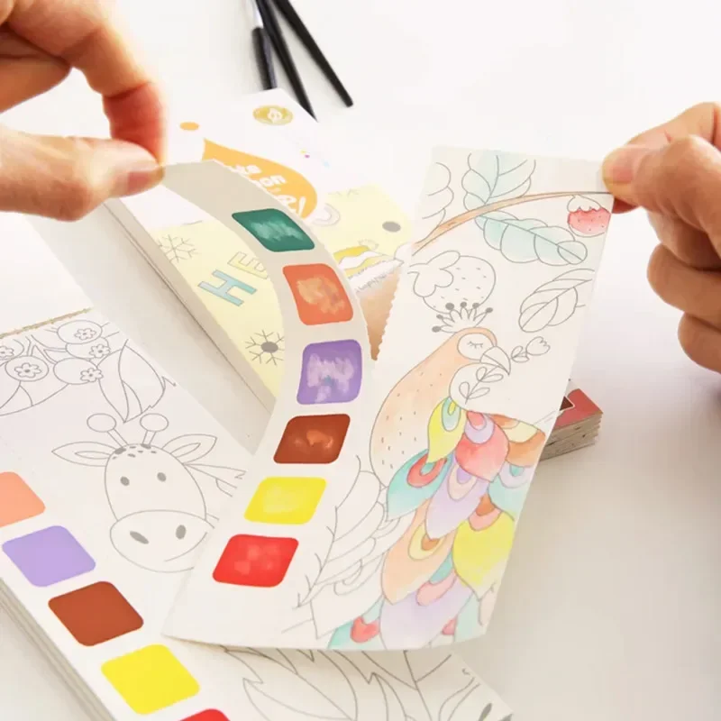 Gouache Paint Set - Детская портативная книга для акварельной живописи,